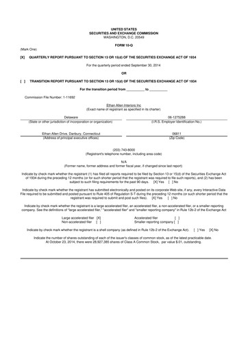 Thumbnail Ethan Allen
 10-Q Quarterly Report FY2015 