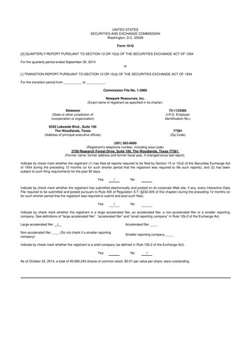 Thumbnail NPK International 10-Q Quarterly Report FY2014 