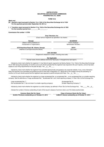 Miniature Gray Media
 10-Q Rapport trimestriel 2014 