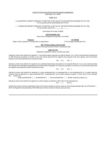 Thumbnail QCR Holdings
 10-Q Quarterly Report FY2014 