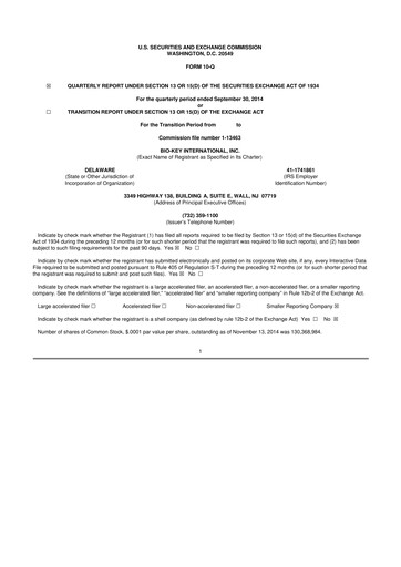 Thumbnail BIO-key International
 10-Q Quarterly Report FY2014 