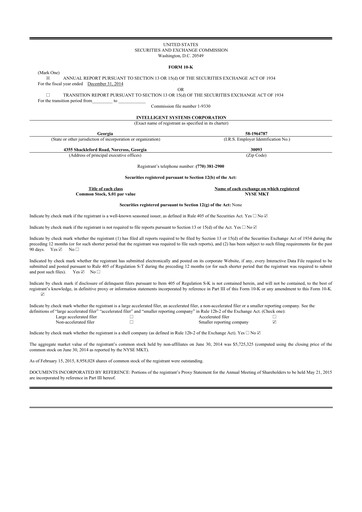 Thumbnail CoreCard 10-K Annual Report 2014