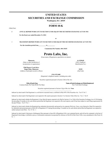 Vorschaubild Protolabs 10-K Jahresbericht 2014