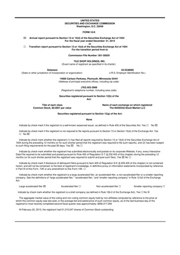 Thumbnail Tile Shop Holdings 10-K Annual Report 2014