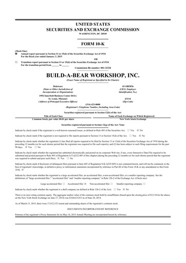 Vorschaubild Build-A-Bear Workshop 10-K Jahresbericht 2014