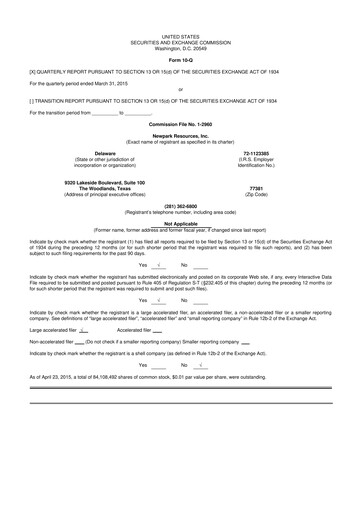 Thumbnail NPK International 10-Q Quarterly Report FY2015 