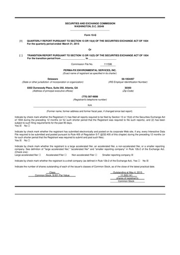 Miniature Perma-Fix Environmental Services 10-Q Rapport trimestriel 2015 