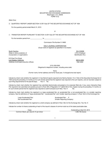 Thumbnail Daily Journal 10-Q Quarterly Report FY2015 