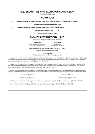 Thumbnail BIO-key International
 10-Q Quarterly Report FY2015 
