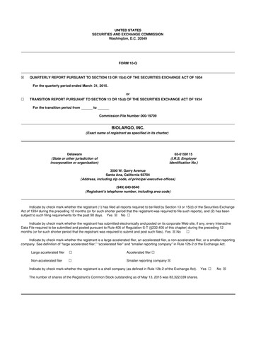 Thumbnail BioLargo 10-Q Quarterly Report FY2015 