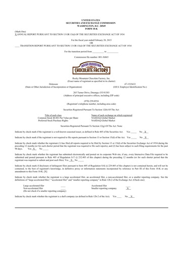 Thumbnail Rocky Mountain Chocolate Factory 10-K Annual Report 2015