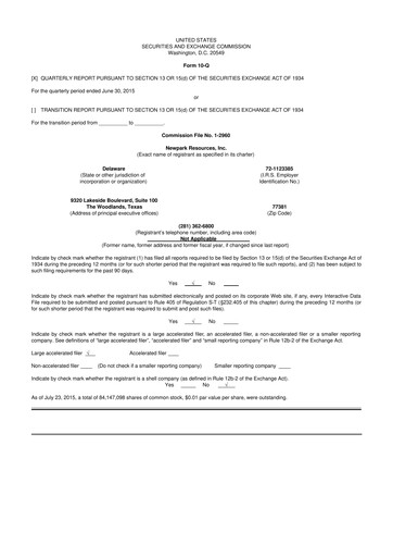 Thumbnail NPK International 10-Q Quarterly Report FY2015 