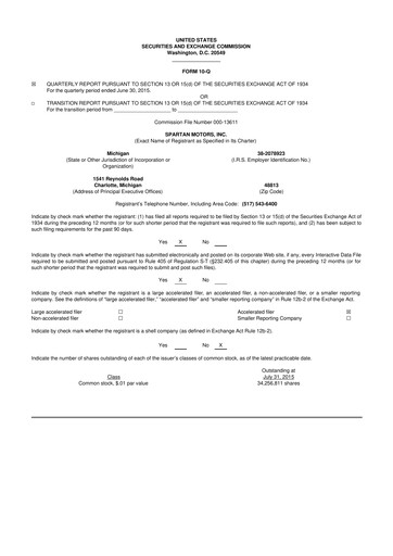 Thumbnail The Shyft Group 10-Q Quarterly Report FY2015 