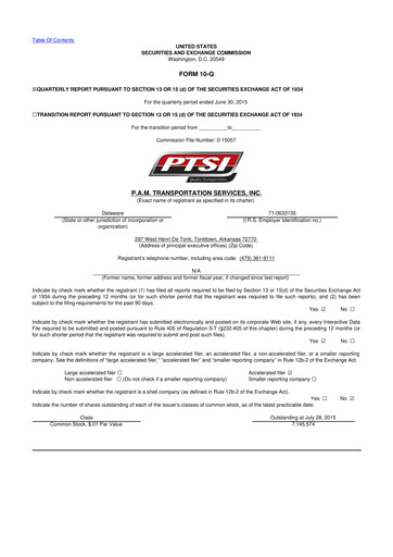 Thumbnail PAMT Corp 10-Q Quarterly Report FY2015 