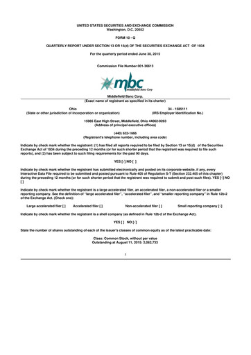 Vorschaubild Middlefield Banc
 10-Q Quartalsbericht 2015 