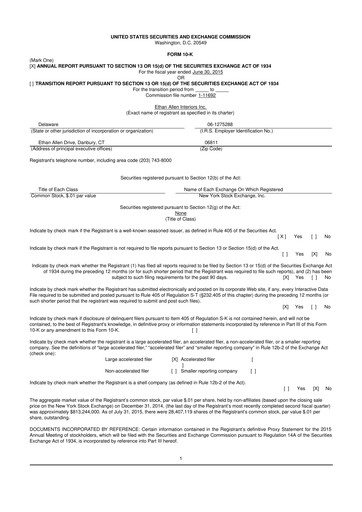 Thumbnail Ethan Allen
 10-K Annual Report 2015