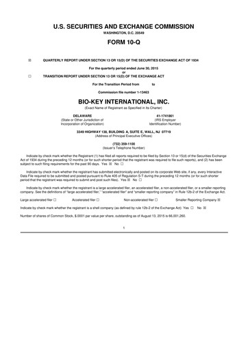Thumbnail BIO-key International
 10-Q Quarterly Report FY2015 