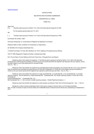 Thumbnail Hovnanian Enterprises
 10-Q Quarterly Report FY2015 