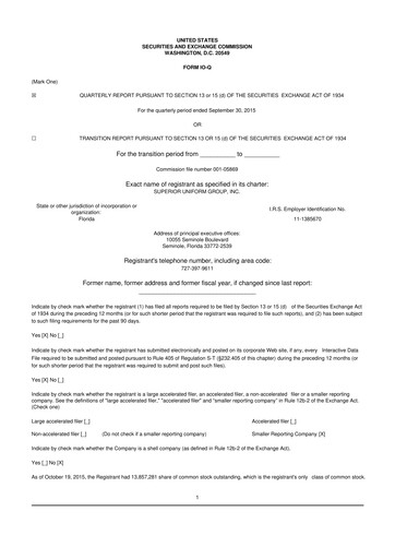 Vorschaubild Superior Group of Companies 10-Q Quartalsbericht 2015 