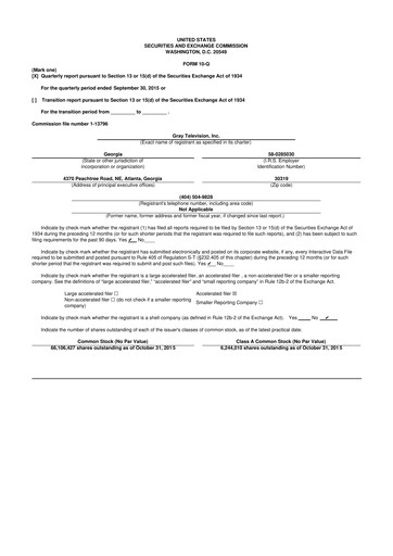 Miniature Gray Media
 10-Q Rapport trimestriel 2015 