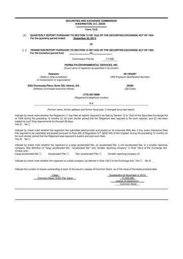 Miniature Perma-Fix Environmental Services 10-Q Rapport trimestriel 2015 