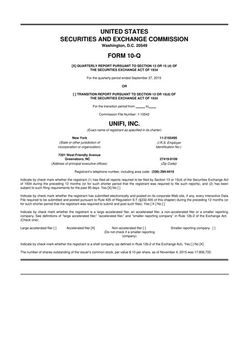 Vorschaubild Unifi 10-Q Quartalsbericht 2016 