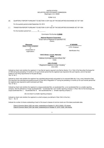 Thumbnail NRC Health
 10-Q Quarterly Report FY2015 