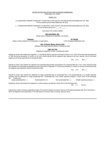 Thumbnail QCR Holdings
 10-Q Quarterly Report FY2015 