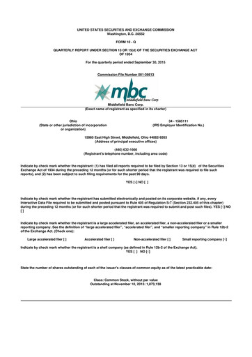 Vorschaubild Middlefield Banc
 10-Q Quartalsbericht 2015 