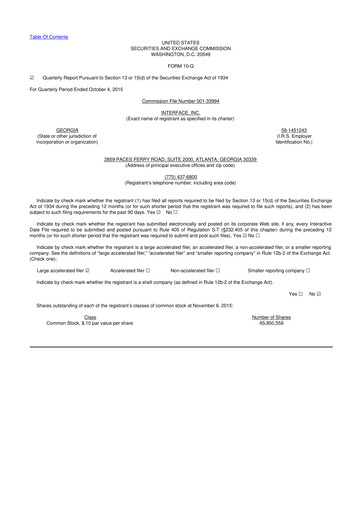 Thumbnail Interface, Inc. 10-Q Quarterly Report FY2015 