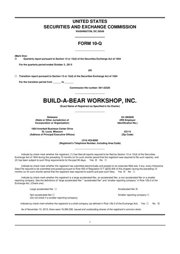 Thumbnail Build-A-Bear Workshop 10-Q Quarterly Report FY2015 