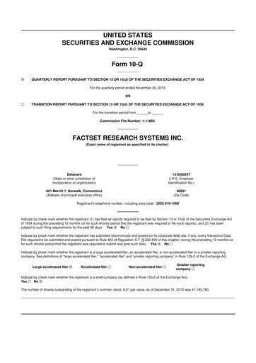 Thumbnail FactSet 10-Q Quarterly Report FY2016 