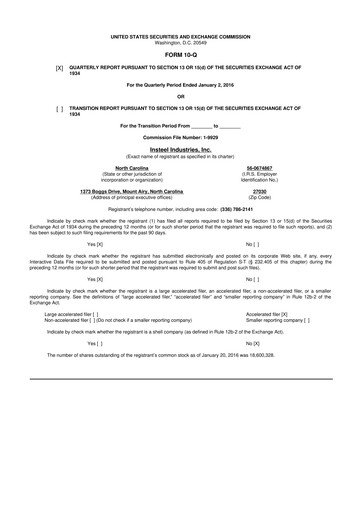 Thumbnail Insteel Industries 10-Q Quarterly Report FY2016 