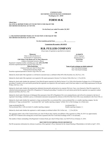 Thumbnail H.B. Fuller
 10-K Annual Report 2015