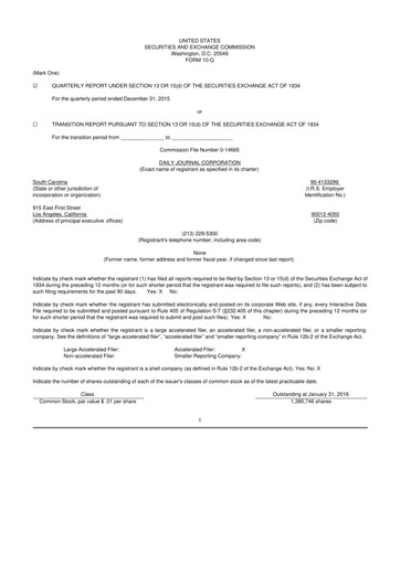 Thumbnail Daily Journal 10-Q Quarterly Report FY2016 