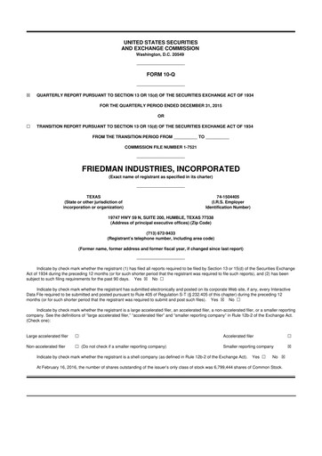 Vorschaubild Friedman Industries 10-Q Quartalsbericht 2016 