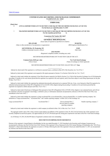 Vorschaubild Generac 10-K Jahresbericht 2015