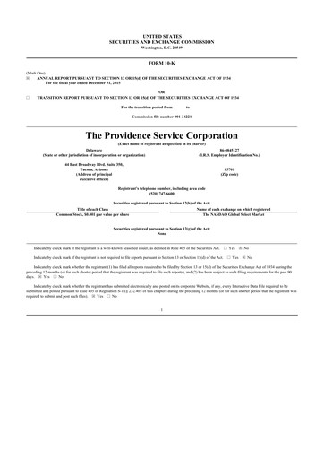 Thumbnail ModivCare 10-K Annual Report 2015