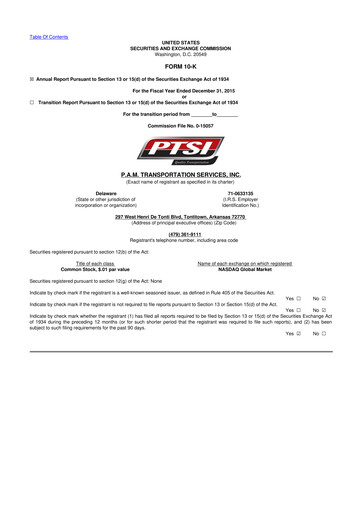 Thumbnail PAMT Corp 10-K Annual Report 2015