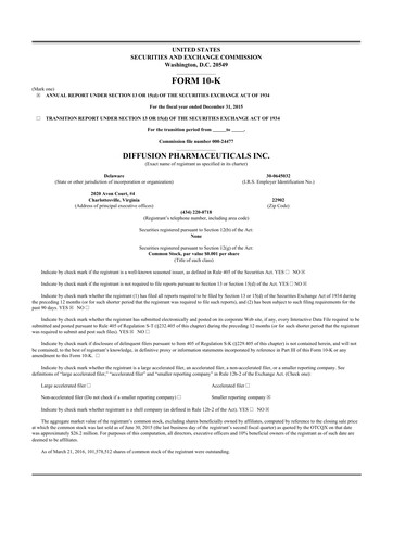 Thumbnail CervoMed 10-K Annual Report 2015