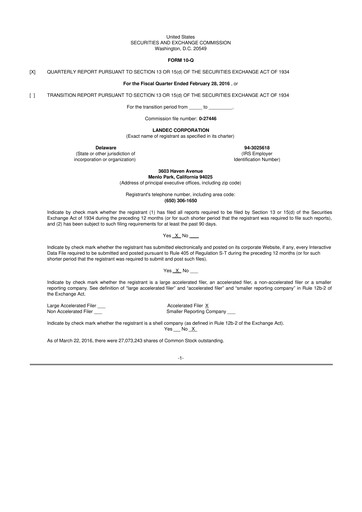 Thumbnail Lifecore Biomedical 10-Q Quarterly Report FY2016 
