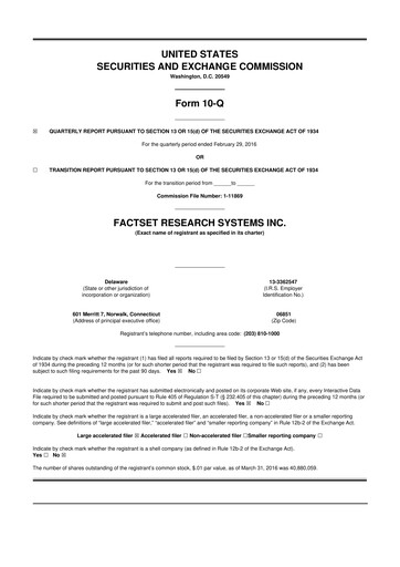 Thumbnail FactSet 10-Q Quarterly Report FY2016 