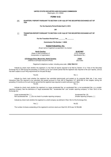 Thumbnail Insteel Industries 10-Q Quarterly Report FY2016 
