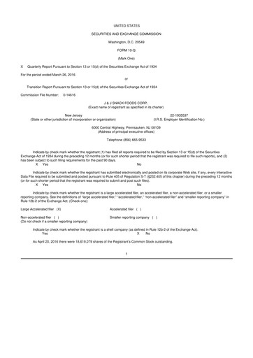 Thumbnail J&J Snack Foods
 10-Q Quarterly Report FY2016 