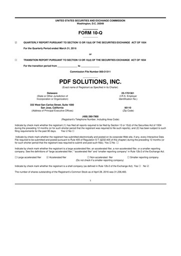 Thumbnail PDF Solutions 10-Q Quarterly Report FY2016 