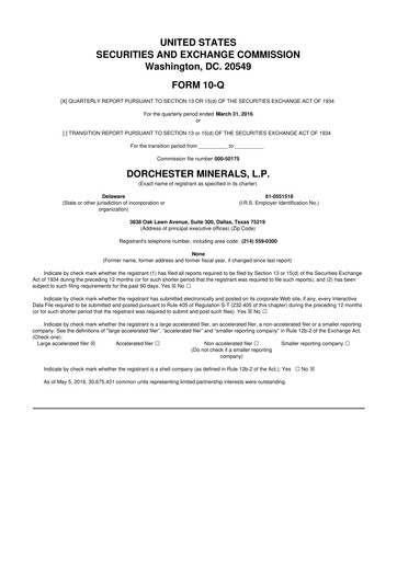 Thumbnail Dorchester Minerals 10-Q Quarterly Report FY2016 