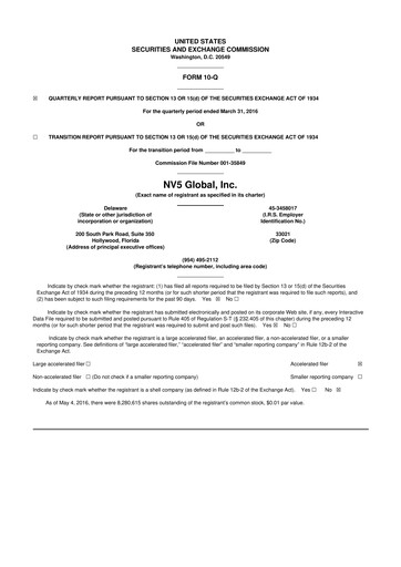 Thumbnail NV5 Global
 10-Q Quarterly Report FY2016 