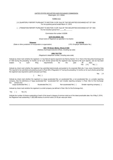 Thumbnail QCR Holdings
 10-Q Quarterly Report FY2016 