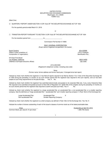 Thumbnail Daily Journal 10-Q Quarterly Report FY2016 