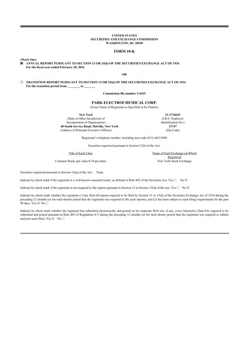 Thumbnail Park Aerospace 10-K Annual Report 2016